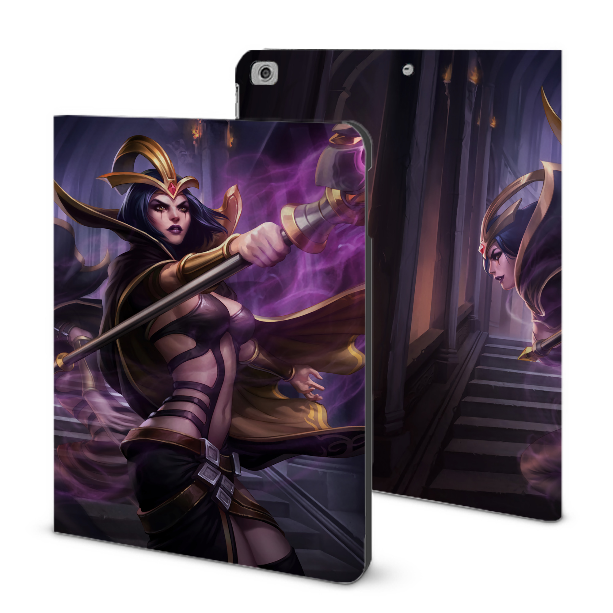 （画像用） リーグ・オブ・レジェンド League of Legends LOL IPad ケース ブック型 PUレザー TPU 耐衝撃 軽量 薄型 ペン収納なし 全面保護 IPad 各モデル対応